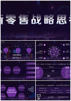 紫色大气O2O产品发布会汇报总结PPT模板