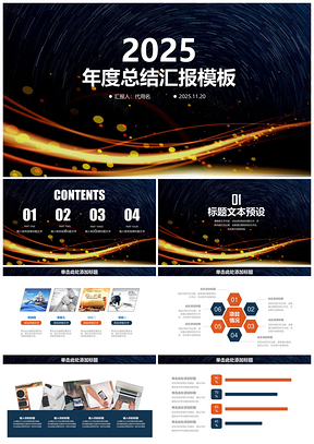 2025红色简约稳重炫酷商务年终总结汇报通用动态PPT模板