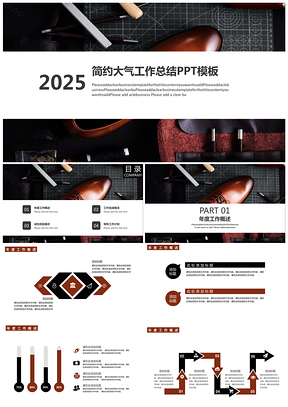 2025彩色简约大气工作总结汇报PPT模板