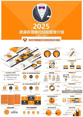2025黄色总结计划工作汇报经验管理介绍PPT模板