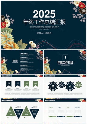 绿色终工作计划总结汇报通用动态PPT模板