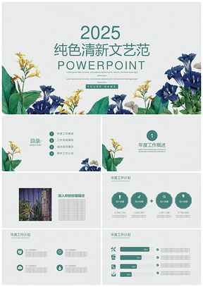 2025绿色工作计划汇报总结PPT模板