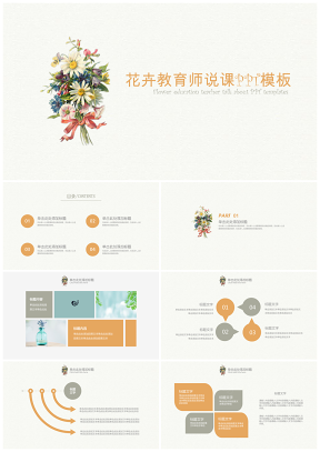黄色清新简约教师公开课说课通用演讲PPT模板