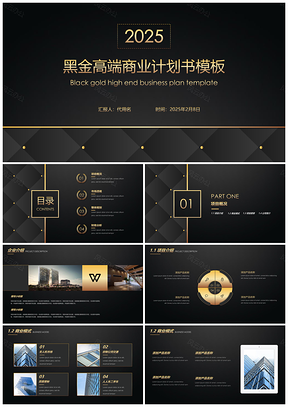 黑金高端商业计划书项目策划汇报通用PPT模板