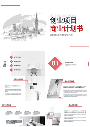 粉色简约风创业项目商业计划书PPT模板