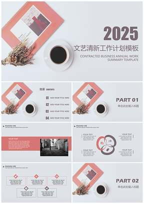 2025灰色文艺清新工作总结计划PPT模板