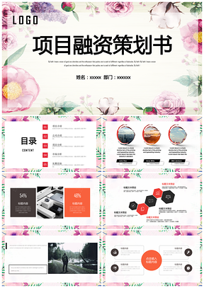 彩色简约唯美公司企业融资策划书动态PPT模板