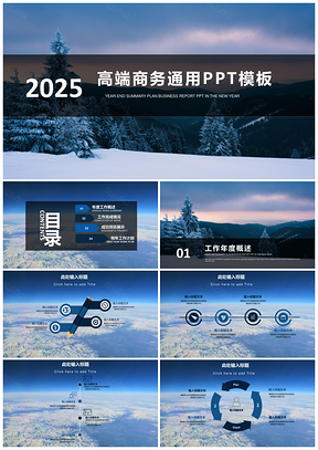2025彩色企业欧美风商业工作计划书静态通用PPT模板