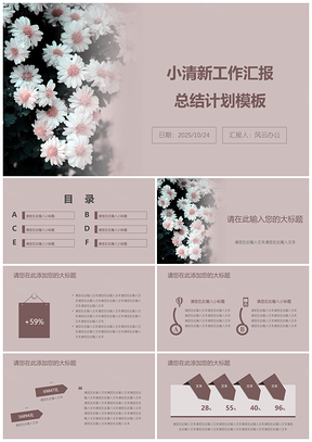 2025粉色小清新工作汇报总结计划PPT模板