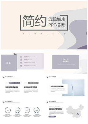 彩色简约商务计划汇报总结PPT模板