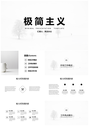 白色极简主义商业计划书商务PPT模板
