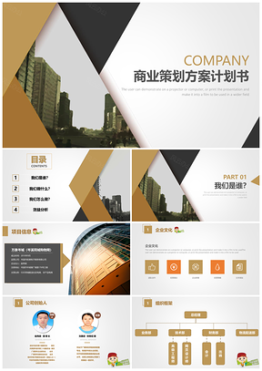 彩色框架完整实商业融资计划书PPT模板