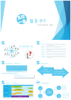 蓝色五险一金培训PPT模板