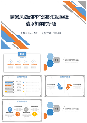 20252025述职报告白色商务风简约PPT模板