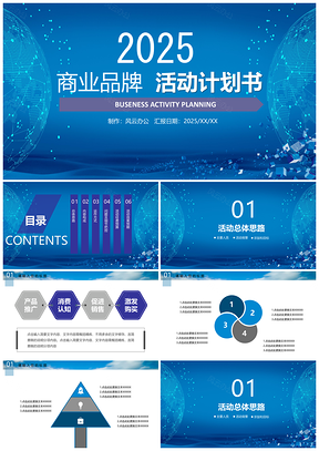 2025蓝色大气创意商业活动计划书PPT模板
