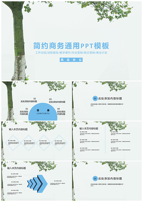 教学课件白色简约商务PPT模板