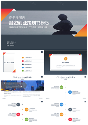 商务多图表融资创业策划书计划书通用模板