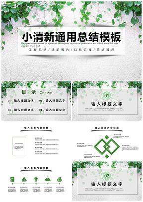 白色小清新通用总结PPT模板