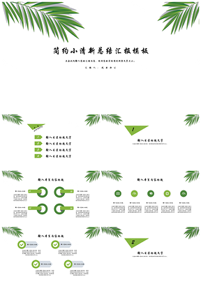 白色简约小清新总结汇报PPT模板