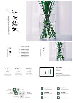 2025绿色文艺风简约风工作汇报总结教师公开课PPT模板