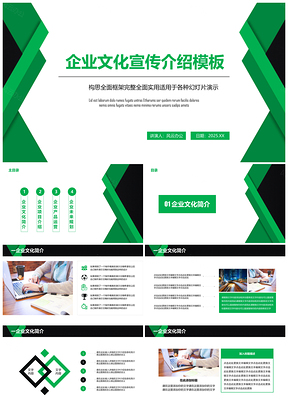 2025绿色商务企业文化宣传介绍产品介绍PPT模板