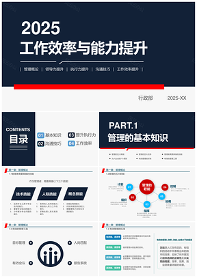2025彩色管理者工作能力与效率提升学习培训课程PPT模板