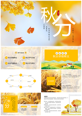 黄色中国风二十四节气秋分公开课PPT模板
