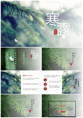 红色中国风二十四节气寒露公开课PPT模板
