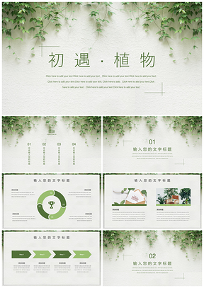 年中总结绿色小清新简约PPT模板