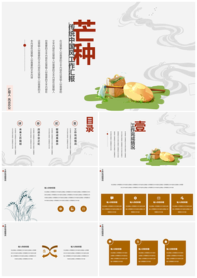 传统节气芒种工作汇报PPT模板