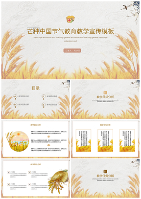 芒种节气主题教育教学宣传简约模