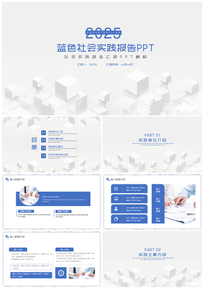 简洁风社会实践报告ppt模板