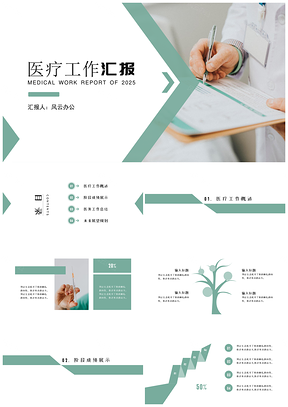 2025完整框架绿色商务风医疗PPT模板