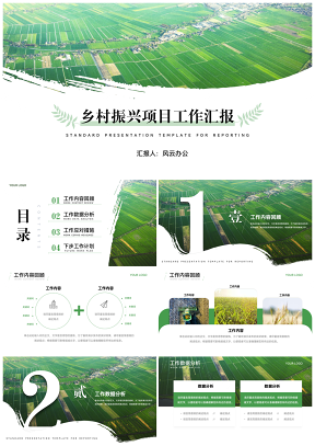 乡村振兴扶贫项目工作汇报PPT模板