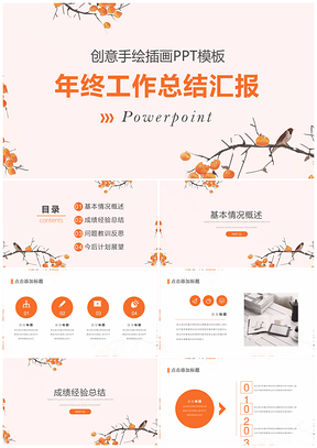 橙色年终总结汇报PPT模板