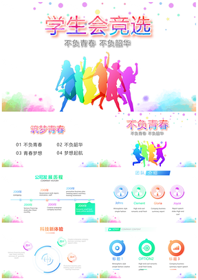 学生会宣传部干部竞选工作总结PPT模板