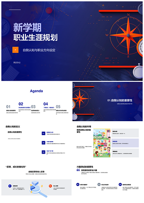 高二生涯导向自我认知职业规划教育PPT模板