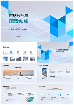 市场分析前景预测产品力团队优势规模趋势竞品核心PPT模板