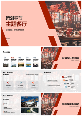 春节主题餐厅设计与营销PPT模板