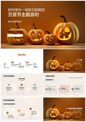 餐厅万圣节主题派对引流PPT模板