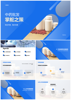 中药批发销售经理年中总结PPT模板