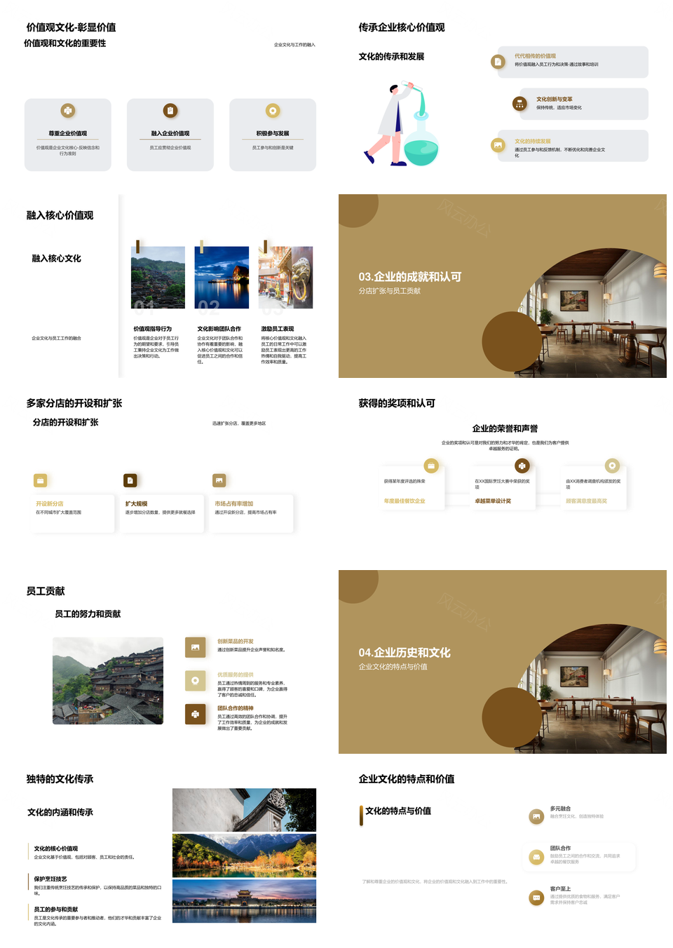 餐饮企业发展历程烹饪技艺传承初心愿景PPT模板