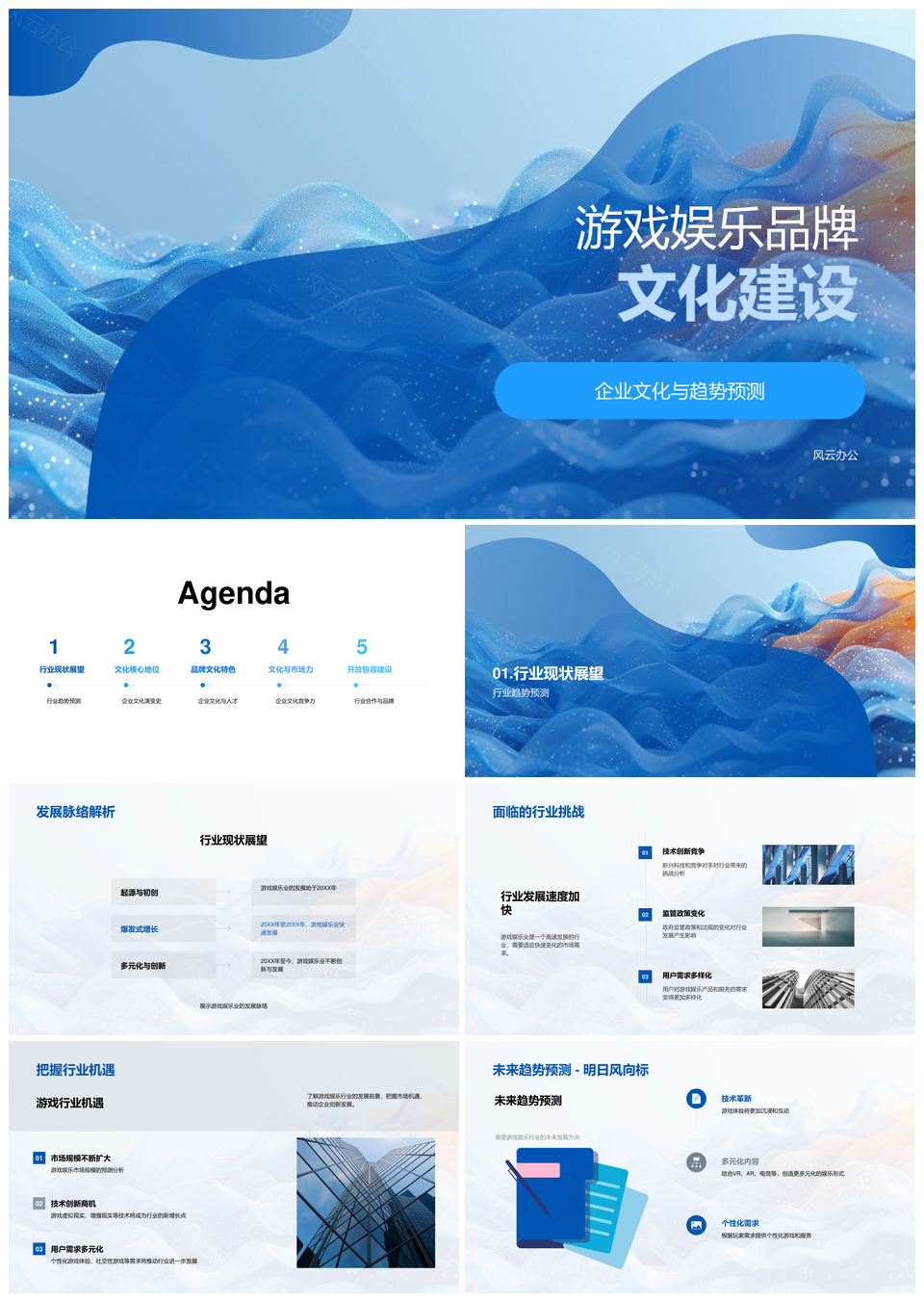 游戏娱乐企业文化趋势品牌团队策略福利竞争力PPT模板