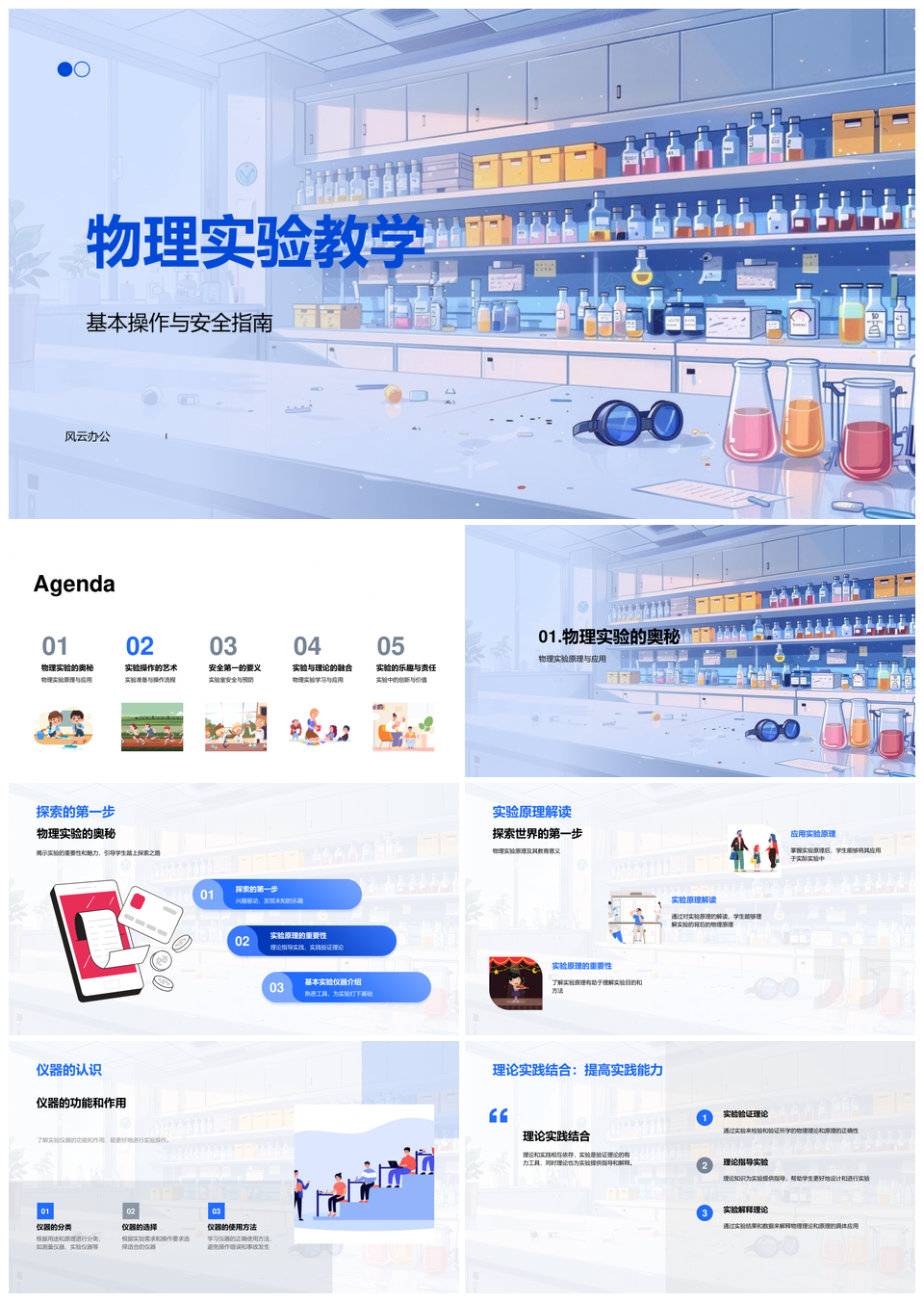 物理实验教学安全操作原理仪器测量分析PPT模板