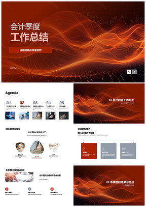 会计团队季度工作总结任务协作亮点策略PPT模板