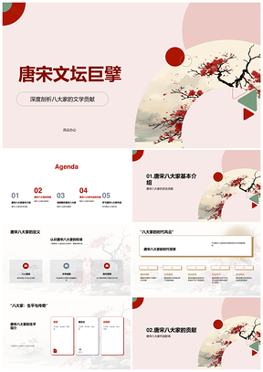 唐宋八大家文学贡献作品风格与历史价值PPT模板