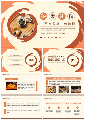2026中西餐茶文化礼仪规范米色课件