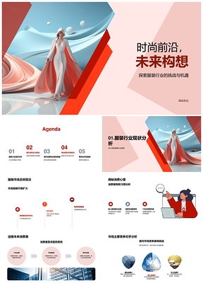 服装行业未来竞争聚焦个性化可持续社交合作时尚秀PPT模板