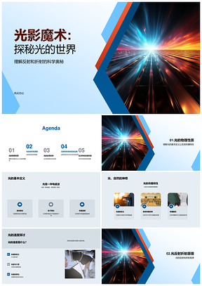光影魔术探秘反射折射传播特性PPT模板