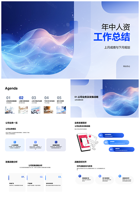 年中人资工作总结规划战略职责重点流程改进PPT模板